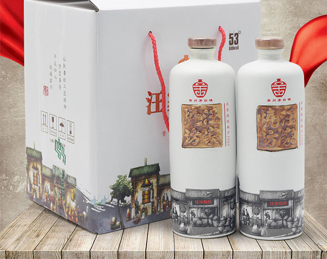 汪家烧坊酒酱香型白酒53度500ml